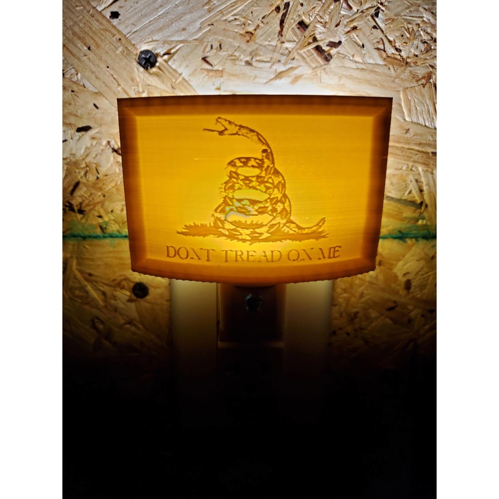 Custom 3D Print Lithophane Nightlight Gadsden Flag Don't Tread on Me Rattlesnake